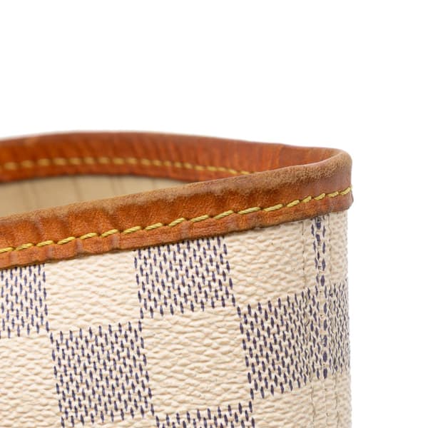 Pre-owned Louis Vuitton Damier Azur Neverfull MM White
