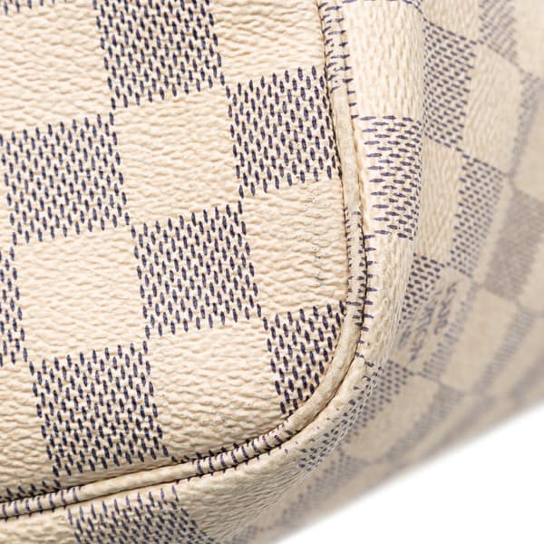 Pre-owned Louis Vuitton Damier Azur Neverfull MM White