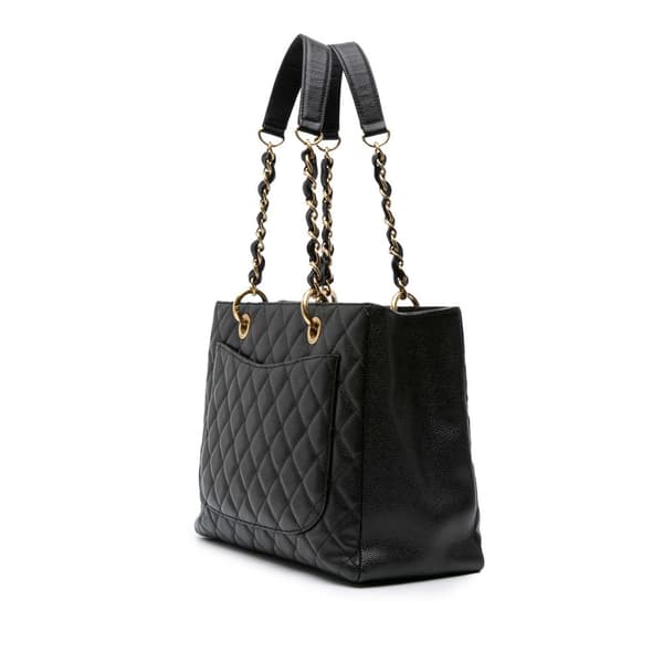 Pre-owned Chanel Caviar Grand Shopping Tote Black