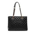 Miniatyrbild 1 av 8: Pre-owned Chanel Caviar Grand Shopping Tote Black