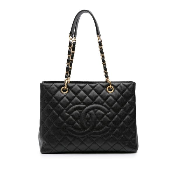 Pre-owned Chanel Caviar Grand Shopping Tote Black