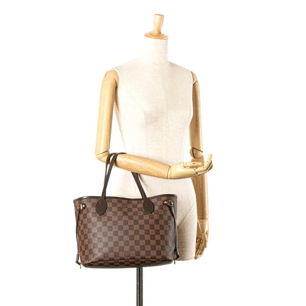 Pre-owned Louis Vuitton Damier Ebene Neverfull PM Brown