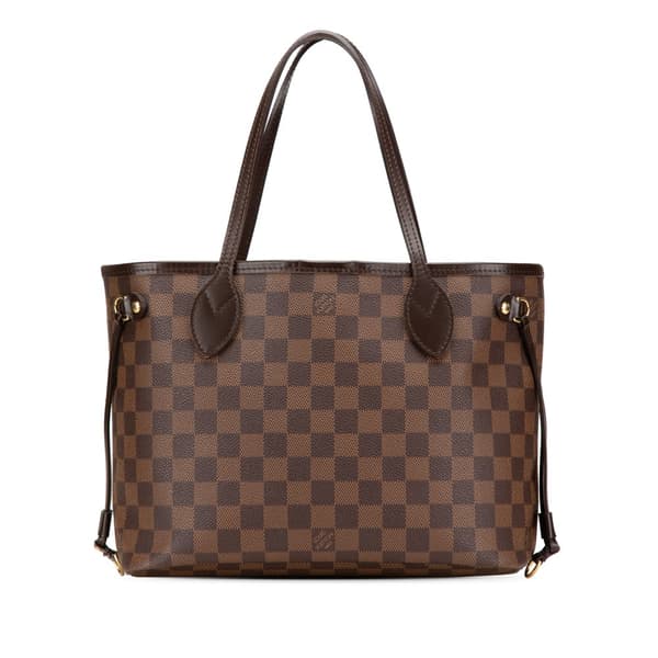 Pre-owned Louis Vuitton Damier Ebene Neverfull PM Brown