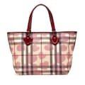Miniatyrbild 1 av 10: Pre-owned Burberry House Check Coated Canvas Hearts Gracie Tote Brown