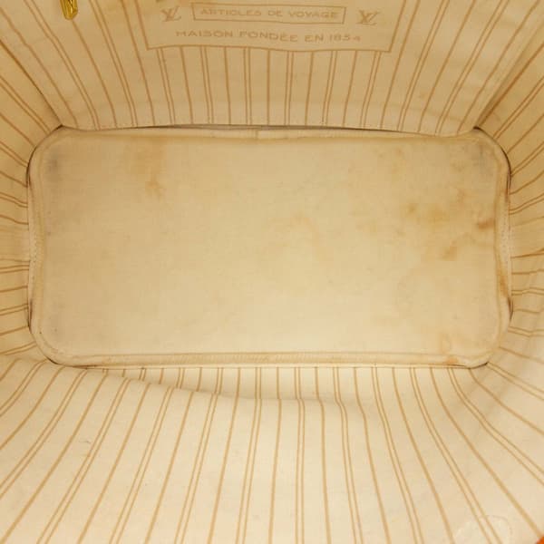 Pre-owned Louis Vuitton Damier Azur Neverfull MM White