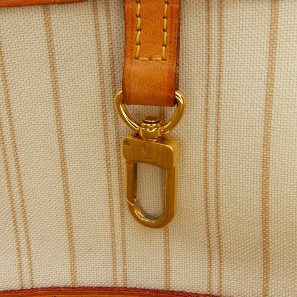 Pre-owned Louis Vuitton Damier Azur Neverfull MM White