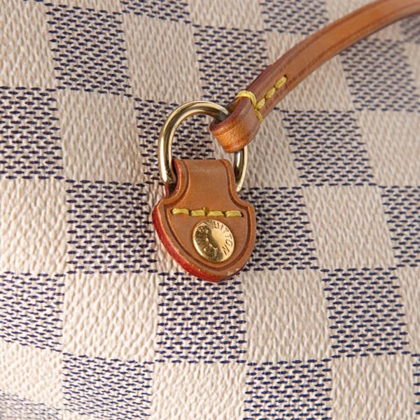 Pre-owned Louis Vuitton Damier Azur Neverfull MM White