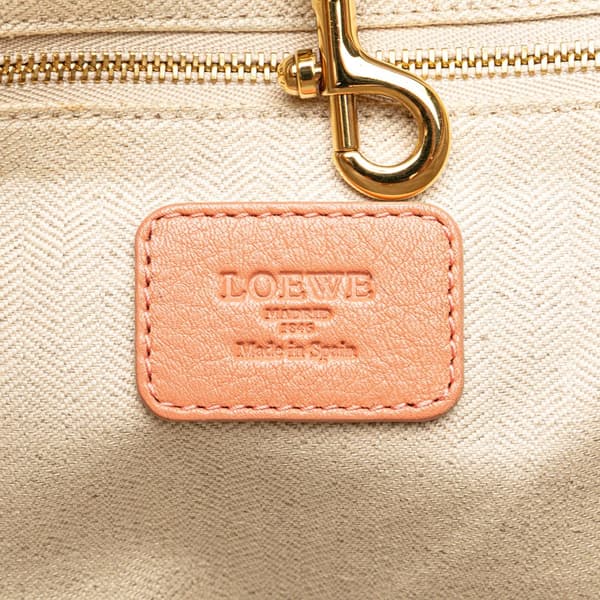 Pre-owned LOEWE Leather Heritage Tote Pink