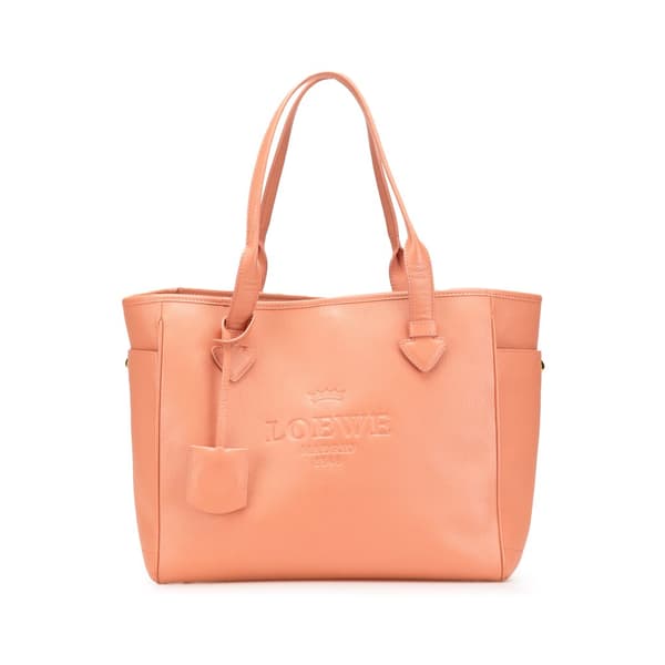 Pre-owned LOEWE Leather Heritage Tote Pink