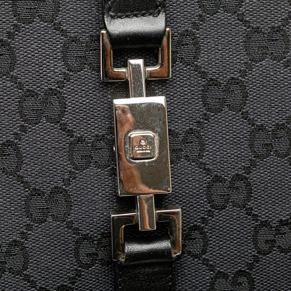 Pre-owned Gucci GG Canvas Jackie Tote Black