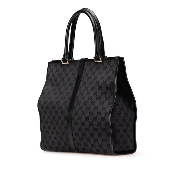 Pre-owned Gucci GG Canvas Jackie Tote Black