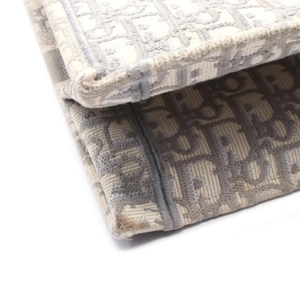 Pre-owned Dior Medium Oblique Canvas Book Tote Gray