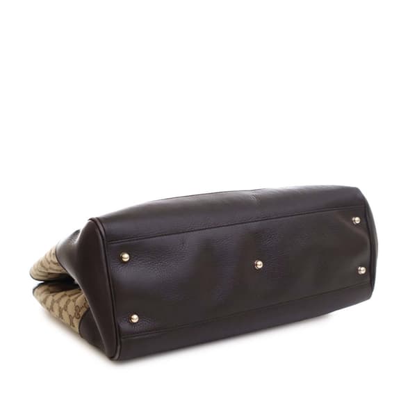 Pre-owned Gucci GG Canvas Bamboo Diana Tote Brown