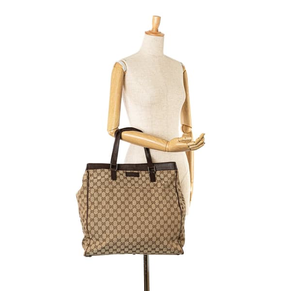 Pre-owned Gucci GG Canvas Tote Brown