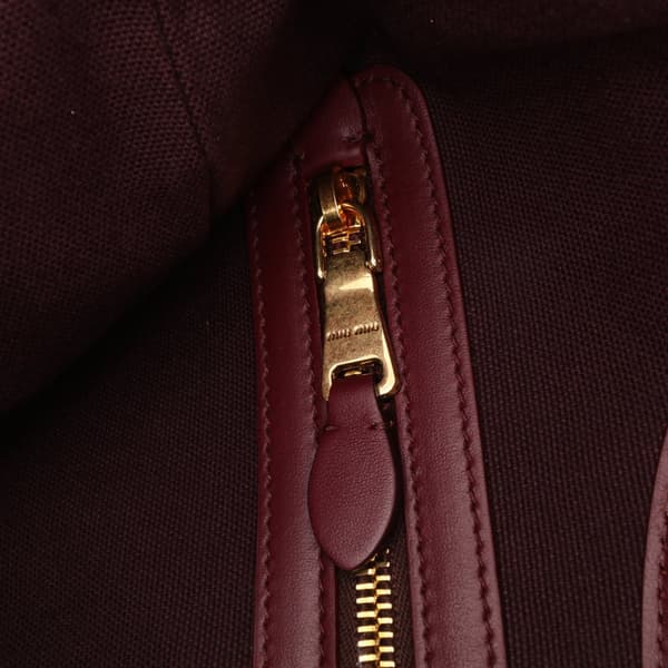Pre-owned Miu Miu Corduroy Ivy Tote Red