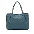 Pikkukuva 1 / 10: Pre-owned Chanel Quilted Caviar Expandable Zip Tote Blue