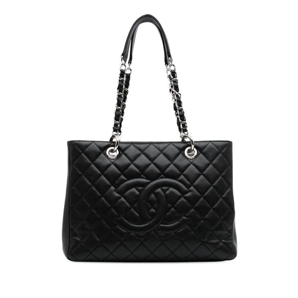 Pre-owned Chanel Caviar Grand Shopping Tote Black
