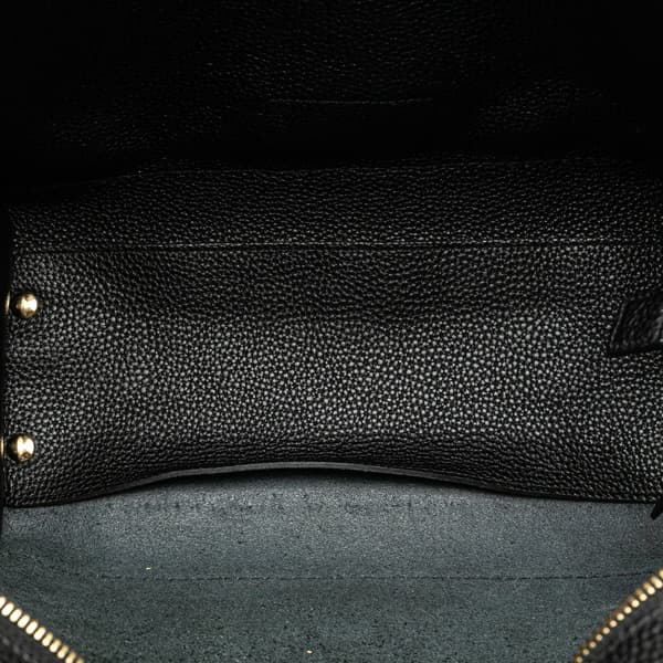Pre-owned Ferragamo Medium Hammered Calfskin Amy Double Handle Tote Black