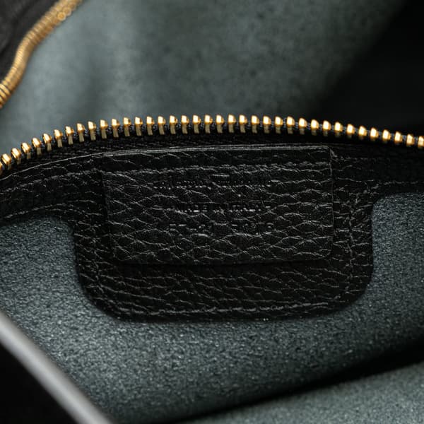 Pre-owned Ferragamo Medium Hammered Calfskin Amy Double Handle Tote Black