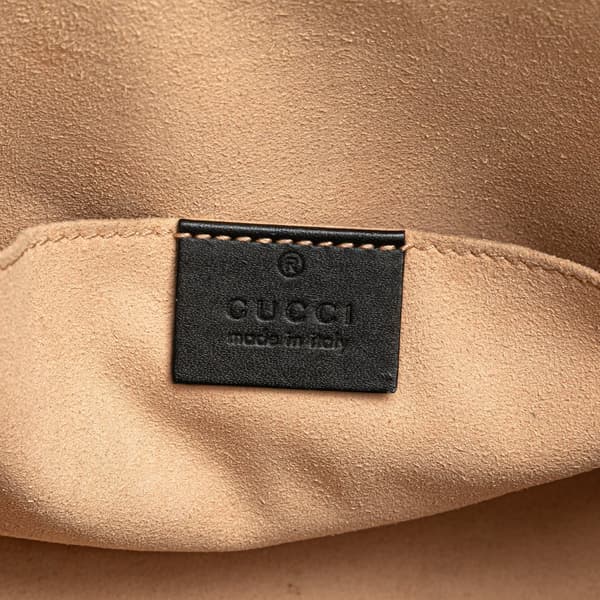 Pre-owned Gucci Small GG Supreme Bee Padlock Tote Brown