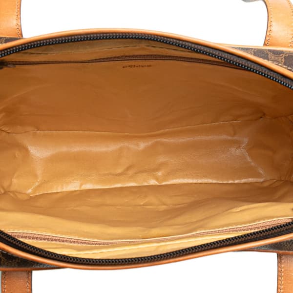 Pre-owned Celine Macadam Coated Canvas Tote Brown