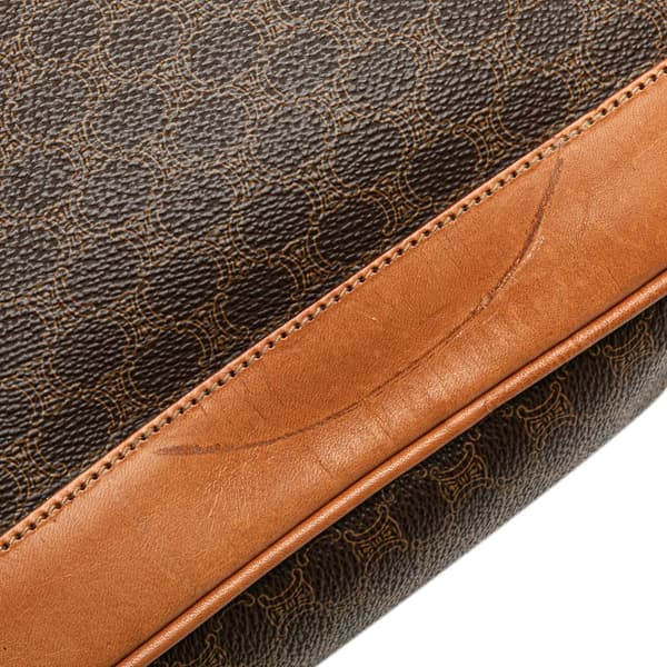 Pre-owned Celine Macadam Coated Canvas Tote Brown