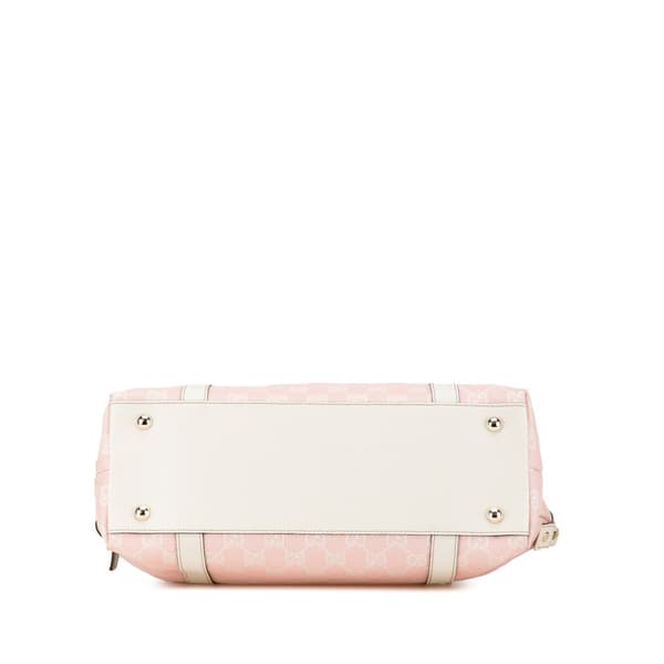 Pre-owned Gucci GG Canvas Abbey D Ring Tote Pink
