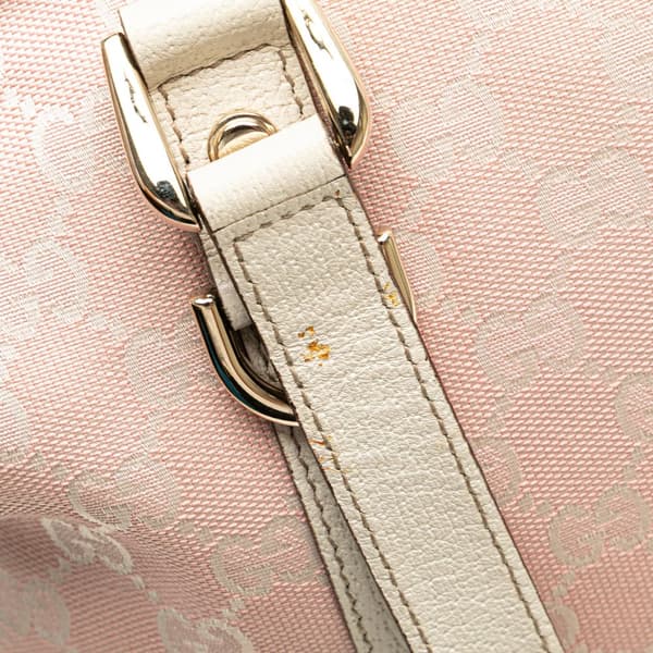 Pre-owned Gucci GG Canvas Abbey D Ring Tote Pink