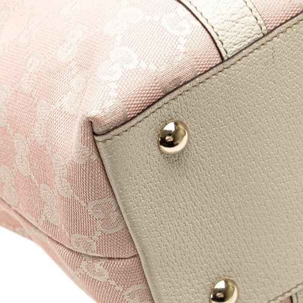 Pre-owned Gucci GG Canvas Abbey D Ring Tote Pink