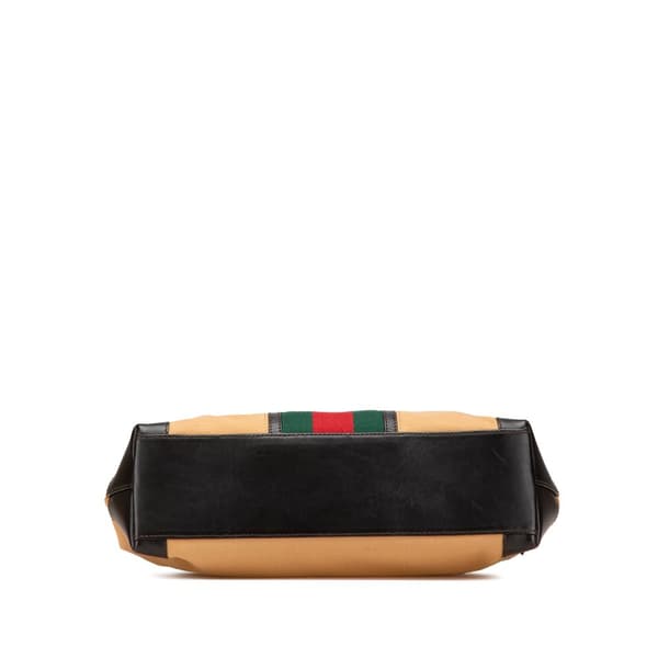 Pre-owned Gucci Canvas Web Tote Brown