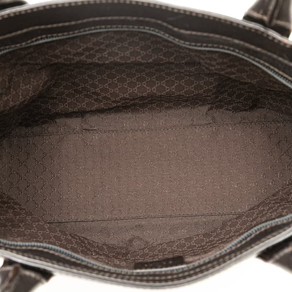 Pre-owned Gucci Canvas Web Tote Brown