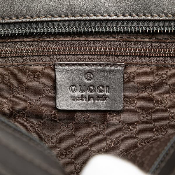 Pre-owned Gucci Canvas Web Tote Brown