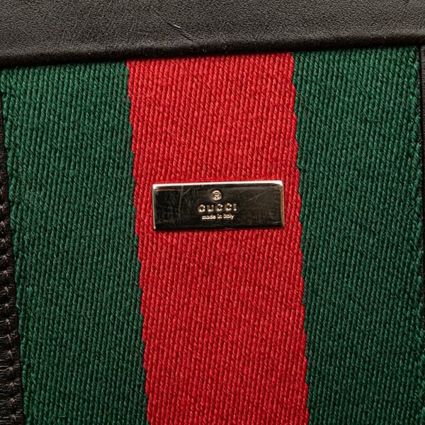 Pre-owned Gucci Canvas Web Tote Brown