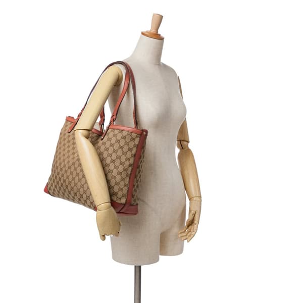 Pre-owned Gucci GG Canvas Craft Tote Brown