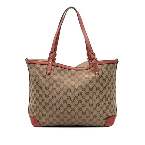 Pre-owned Gucci GG Canvas Craft Tote Brown