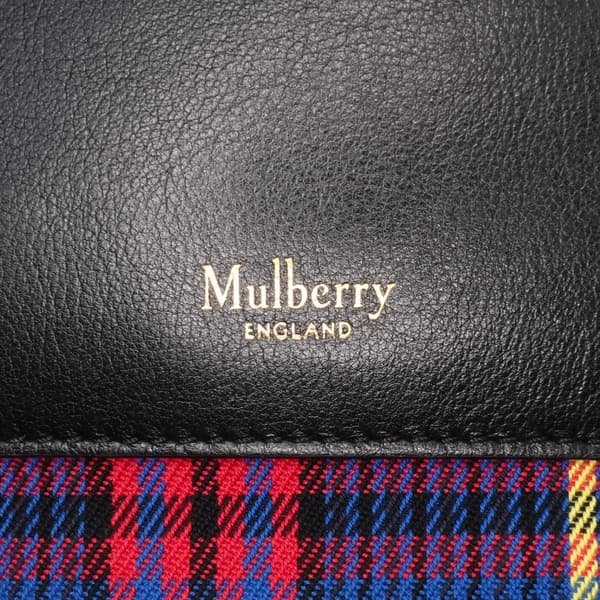 Pre-owned Mulberry Plaid Canvas Tote Blue