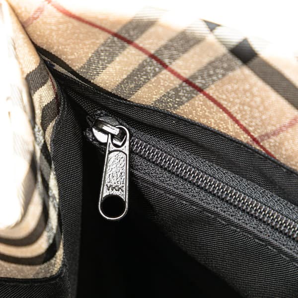 Pre-owned Burberry Nova Check Trimmed Denim Tote Blue