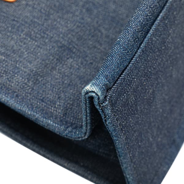 Pre-owned Burberry Nova Check Trimmed Denim Tote Blue