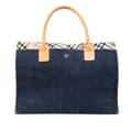 Miniatyrbild 1 av 9: Pre-owned Burberry Nova Check Trimmed Denim Tote Blue