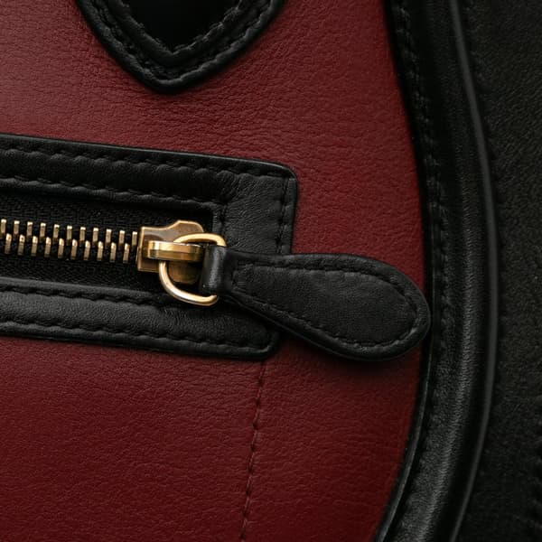 Pre-owned Celine Micro Tricolor Luggage Tote Red