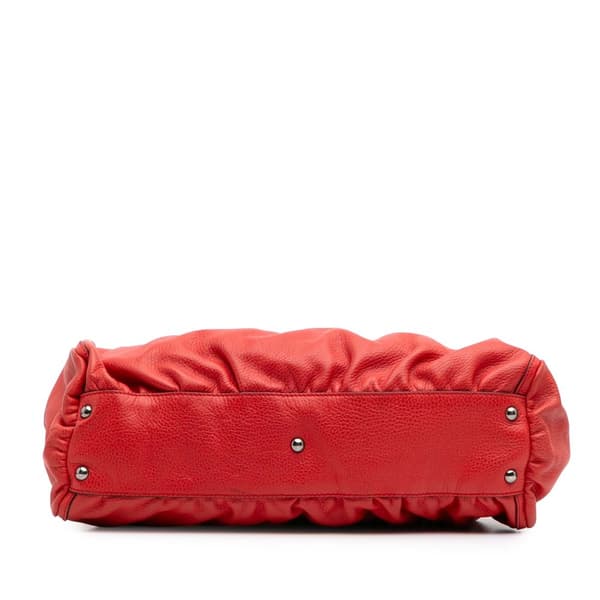 Pre-owned Gucci Calfskin Abbey D Ring Tote Red