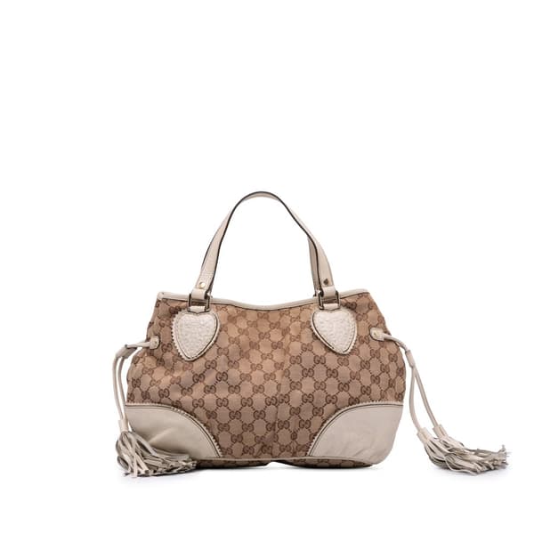 Pre-owned Gucci Small GG Canvas Tribeca Tote Brown
