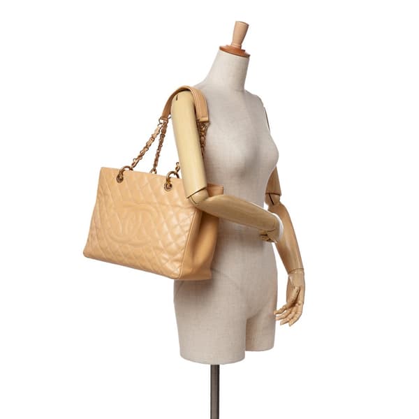 Pre-owned Chanel Caviar Grand Shopping Tote Brown