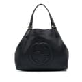 Miniatyrbild 1 av 9: Pre-owned Gucci Medium Leather Soho Cellarius Tote Black
