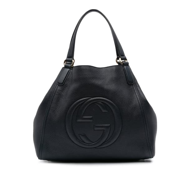 Pre-owned Gucci Medium Leather Soho Cellarius Tote Black