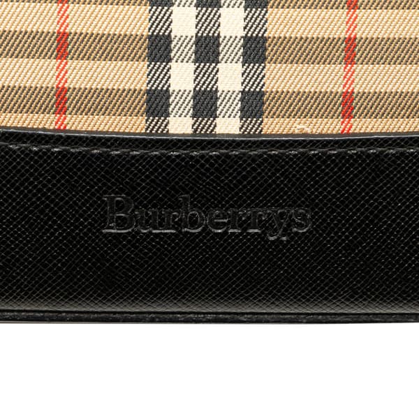 Pre-owned Burberry Haymarket Check Canvas Tote Brown