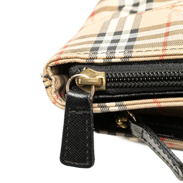 Pre-owned Burberry Haymarket Check Canvas Tote Brown