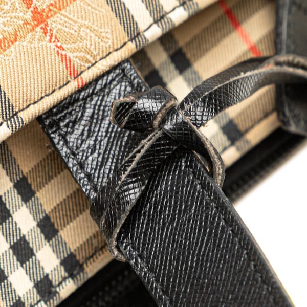 Pre-owned Burberry Haymarket Check Canvas Tote Brown