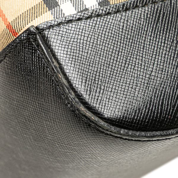Pre-owned Burberry Haymarket Check Canvas Tote Brown