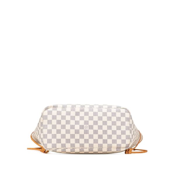 Pre-owned Louis Vuitton Damier Azur Neverfull MM White